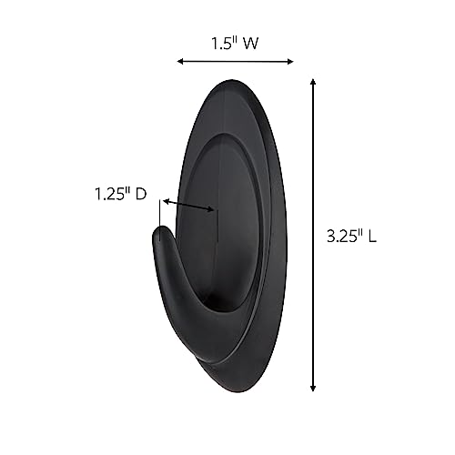 Black Command Outdoor Terrace Hooks, Water-Resistant, 2-Hooks, 4-Strips, 3 lb Capacity, Decorate Damage-Free (Pack of 2)