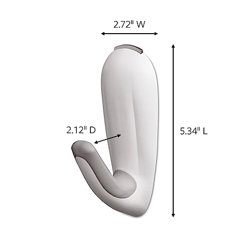 Water-Resistant Command Bathroom Wall Hook for Hanging Towels and Loofahs, Bathroom Organizer for Bath, 1 Shower Hook wi