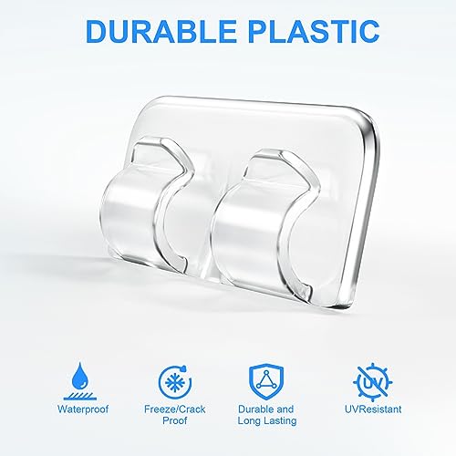 Outdoor String Lights Clips: Heavy Duty Light Hook with Waterproof Adhesive Strips - For Hanging Christmas Lighting - Ou