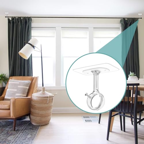 No Drilling Ceiling Mounted 6-Pack Curtain Rod Brackets for Home Renter Kitchen Bedroom Bathroom
| Self Adhesive Heavy