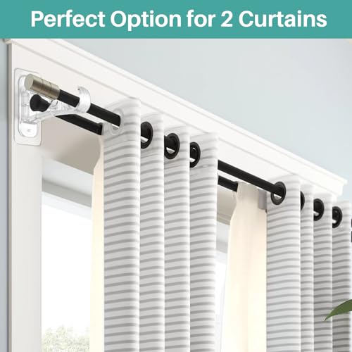 Antimbee 6-Pack Double Curtain Rod Bracket for Living Room, Bathroom, Kitchen