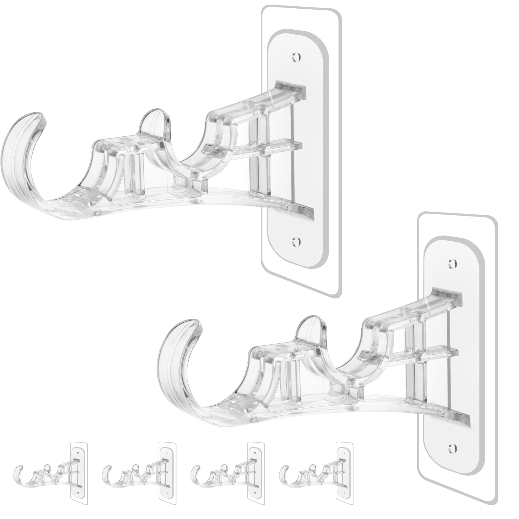 Antimbee 6-Pack Double Curtain Rod Bracket for Living Room, Bathroom, Kitchen