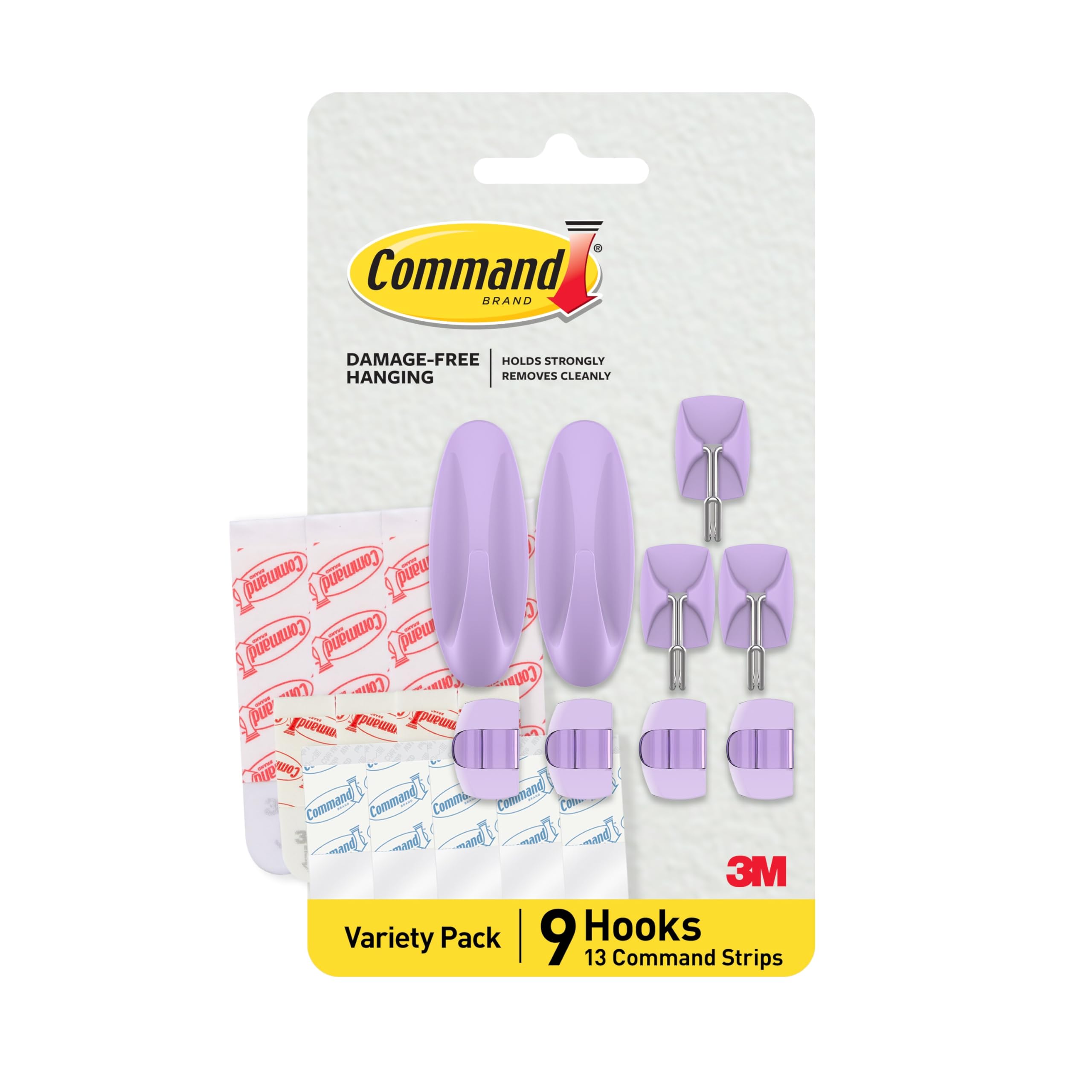 Command Mixed Hooks Pack, Damage Free Hanging with Adhesive, Great for Hanging Home Decor